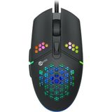 Aesco MS105 Kablolu 3200DPI 6 Tuşlu Rgb LED Aydınlatmalı 103GR Ağırlık Optik Sensör Oyuncu Mouse Siyah