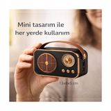 Aesco Nostaljik Bluetooth Hoparlör Retro Tasarım | 5W Güçlü Ses, USB ve Tf Kart Destekli Taşınabilir Mini Hoparlör | 1200MAH Batarya Vintage Speaker