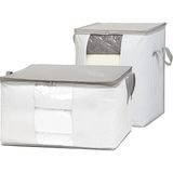 Aesco Ocean Home Textile 2'li Pvc Pencereli Stuff & Things Gri Çizgili Hurç Set - 001-Renkli