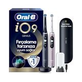Aesco Oral-B Io9 Şarjlı/elektrikli Diş Fırçası, 2'li Set, Rose Quartz & Siyah, 2 Fırça Başlığı, Hızlı Manyetik Şarj Cihazı, Uzun Ömürlü Pil, Şarj Eden Seyahat Kabı