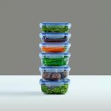 Aesco Orret Home Sızdırmaz Kapaklı 6'lı Saklama Kabı Seti, Contalı Pp Plastik, Çeşitli Boyutlar (3X975 Ml, 3X1400 Ml), Gıdaları Güvenle Saklayın, Mutfakta Düzen Sağlayıcı - Abanoz