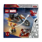 Aesco Örümcek Adam, Ghost Rider Motosikletine Karşı 76335-6 Yaş ve Üzeri Çocuklar Için Örümcek Adam ve Iskelet Ghost Rider Minifigürleri Içeren Oyuncak Yapım Seti, Hediye Fikri (72 Parça)