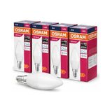 Aesco Osram LED Mum Ampul 4.9W (40W Eşdeğer) E14 Duy 470 Lümen – Dekoratif LED Ampul – Dim Edilemez – Enerji Tasarruflu – Avize ve Aplik Uyumlu – 4’lü Paket [enerji Sınıfı F]