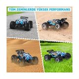 Aesco /oyuncak 2.4 Ghz Uzaktan Kumandalı Şarjlı LED Işıklı Drift Atan 15 Km Hız Yapan Off Road Araba 45 Dk Sürüş Süresi 1200 Mah Batarya (Mavi)