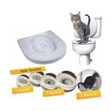 Aesco Özel Üretim Klozet Alıştırma Kapağı Kum Kabı Wc Yavru Yetişkin Kedi Hijyenik Tuvalet Eğitim Seti