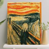 Aesco Palmiye Hobi Sanat Sayılarla Boyama Tuval Seti Fırça Boya Dahil (Çıtalı) 40X50 cm - Çığlık - 0-Koyu Mavi