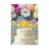 Aesco Papatya Tema Happy Birthday Mum Seti 4lü Papatya Doğum Günü Pasta Mum Seti