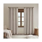 Aesco Park Anaheim Kabin Ekose Perde Penceresi, Isı Yalıtımlı Polar Astar, Oturma Odası Dekoru Yatak Odası Için Işık Engelleyici Örtüsü, 1-Tekli Panel Paketi, 50" x 84", Suni Deri Tab, Kahverengi