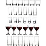 Aesco Paşabahçe 30 Parça Mega Set Istanbul Viski Rakı Shot Votka ve Şarap Bardağı Seti - 00-Siyah - Beyaz