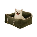 Aesco Pawgo, Premium Taşınabilir Kedi ve Köpek Araba Koltuğu, Tasma Klipsli, Ayarlanabilir Kayışlı (Antrasit, 50X62X22) - Adaçayı Yeşili