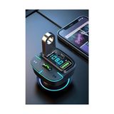 Aesco Pdateknoloj F9 Araç Fm Transmitter 5.3 Bluetooth Araç Kiti USB Type-C Hızlı Şarj Çıkışlı Çakmaklık Girişli (F9)