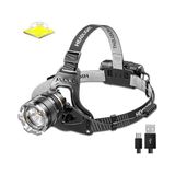 Aesco Peak PS-8002 Sensörlü Zoomlu Fesyonel 3000 Lümen X50 LED Usb'li Şarjlı Kafa Lambası [ A+++]