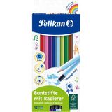Aesco Pelikan Silgili Kuru Boya Kalemi 12LI Kutu - 0