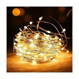 Aesco Peri LED Işık 3 Metre (Sarı) Pilli Aydınlatma Şerit LED Saçak Spot Süsleme (5 Adet)