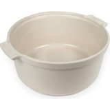 Aesco Peugeot - Seramik Yuvarlak Sufle Kalıbı - 24 cm x 22 cm x 9,7 cm - Kapasite: 2,4 L - Ekru - 0 - 19 L