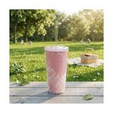 Aesco Pipetli Çift Katmanlı Soğuk Içecek Bardağı – Boncuklu Tasarımlı Kapaklı Pipetli Bardak 20 Cm, Smoothie ve Soğuk Içecekler Için Yeniden Kullanılabilir Bardak - 0 - Siyah