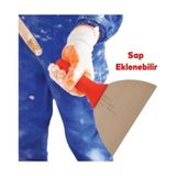 Aesco Plastik Saplı Metal Spatula Sıva Duvar Macun Boya Kazıma Ispatulası 14 cm Takılabilir Sap - 0,5 x 7 cm
