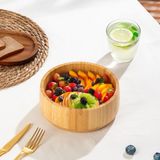 Aesco Porsima 2074 Orta Boy Doğal Bambu Salata Kasesi 18CM - Acı Yeşil