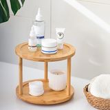 Aesco Porsima M9263-35 360° Döner Standlı Bambu Sunumluk Organizer-2 Katlı Baharatlık Düzenleyici Stand - 0,2 kg