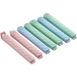 Aesco Poşet Klipsi 10 cm – Gıda Poşeti Kapatma Mandalı, 6 Adet Çok Amaçlı Plastik Klips, Mutfak ve Saklama Için (Renkli Set) - 0,33 - 00-Siyah - Beyaz