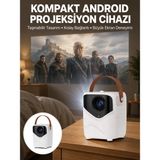 Aesco Projeksiyon Ev Sineması Bluetooth 4K Hd Kaliteli Görüntü Kumandalı Yeni Nesil