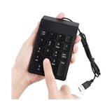 Aesco PX-1864 USB 2.0 Siyah Kablolu Numerik Klavye Keypad, USB Sayısal Tuş Takımı, Pc Laptop Notebook Için Kablolu Numpad, Ev Ofis Muhasebe Excel Veri Girişi Kullanımına Uygun