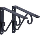 Aesco Raf Altı Raf Tutucu Ayak Ferforje Siyah 145 x 195 mm 2 Adet - 00-Kahverengi - 0 - 1 Yaş