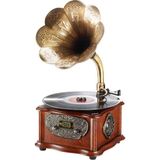 Aesco Record Master RMJ-209C Gramofon Pikap - Radyo - Bluetooth - USB - 33, 45 Devir Plak Çalar - Altın
