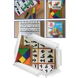 Aesco Renkli Ahşap Kare Tangram Zeka Oyunu, 7 Parça 17X17CM