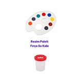 Aesco Resim Paleti, Su Fırça Kabı, Resim Seti, Boya Paleti Palet Balet Resim Fırça Kap