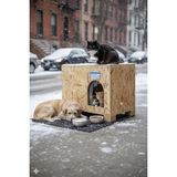 Aesco Reyo Kedi Evi Dış Ortam Uygun Ahşap Kedi Evi Osb 61X41X36 cm - CAT48