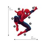 Aesco RMK4831GM Ultimate Spider-Man Peel And Stick Duvar Çıkartmaları, Kırmızı, Mavi, Sarı