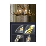 Aesco Rustik LED Filament Ampul 4 Watt E14 Duy Sarı Işık Dekoratif Vintage Aydınlatma (1, Şeffaf Cam C35) - Altın