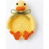 Aesco Sarı Ördek Amigurumi El Örgüsü Bardak Altlığı - Çok Amaçlı Dekoratif Takı ve Anahtar Tabağı - El Yapımı Örgü Figürlü Coaster - 0,5 x 7 cm