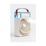 Aesco Şarjlı Soğutmalı Vantilatör - Beyaz - 7 Renk LED Işıklı Mini Hava Soğutucu, Buharlı Nemlendirici, Parfüm Hazneli, Zaman Ayarlı, Taşınabilir USB Fan (Ev & Ofis Için)