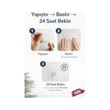 Aesco Sas Haus 10’lu Şeffaf Yapışkan Askı | Güçlü Duvar Kancası | Delmeden Montaj, Suya Dayanıklı, Iz Bırakmaz - 001-Renkli