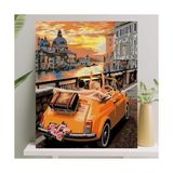 Aesco Sayılarla Boyama Tuval Seti Fırça Boya Dahil (Çıtalı) 40X50 cm - Tatil - 41 Delft Blue