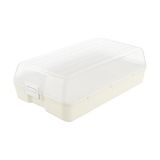 Aesco Şeffaf Kapaklı Buzdolabı Düzenleyici Kutu | 32X18 cm Plastik Gıda Organizeri | Kar Beyaz Taban | Kapaklı Saklama Kutusu, Buzdolabı ve Mutfak Için Pratik Çözüm