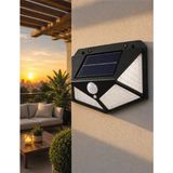 Aesco Sensörlü Solar Bahçe Lambası Geniş Açılı LED Aydınlatmalı Balkon Garaj ve Bahçe Işığı - Lisinya