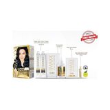 Aesco Serisi 24K Altın Parçacıklı Serum ile 1 Kutu 2 x 50 ml ve Geliştiriciler Saç Boyası (Mavi Siyah 1.1)