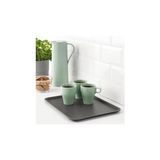 Aesco Servis Tepsisi 37X29 cm Sunum Tepsisi Çay Kahve Taşıma Plastik Tepsi Gri Renk 5045777777785