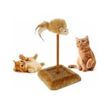 Aesco Sesli Oyuncaklı Kedi Tırmalama Tahtası – Fareli ve Zilli Kedi Oyuncağı, Sağlam Tırnak Törpüleme Direği, Kediler Için Oyun Alanı, Dayanıklı Tabanlı, Ev Içi Kullanıma Uygun