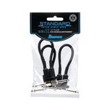 Aesco Sı Serisi (Standart) Enstrüman Kablosu - 2 Açılı Fiş 3 Parçalı Set Patch Kablosu - Jak - Jak - Siyah - 0,15 M / 0,5 Ft (SI05P3)