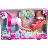 Aesco Simba, 105733701, Evi Love Prenses Sürüş Eğlencesi, Prenses Evi ve Özel Kıyafeti, Kış Kızağı & Atı ile Birlikte, Prenses Aksesuarları, 12CM - Ahşap