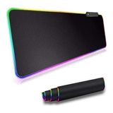 Aesco Siyah Gaming Mouse Pad, 90X40 Cm, Işıklı Düz Tasarım - Ahşap