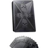 Aesco Siyah Kurukafa Iskambil Kağıdı Kaygan Plastik Su Geçirmez Oyun Kağıdı CIN500 - (DipCamo)Charcoal-White