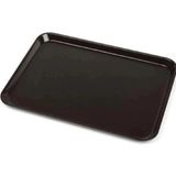 Aesco Siyah Midi Boy Plastik Servis Tepsisi Kırılmaz Lokanta Büfe Fast Food Kullanım (44X32 Cm)