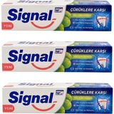 Aesco Smartizi Signal Çürüklere Karşı Nane Ferahlığı Diş Macunu (3 Adet x 100 Gr) - Günlük Ağız Bakımı ve Florürlü Koruma Seti - 00-Siyah - Beyaz