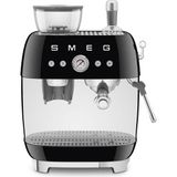 Aesco Smeg EGF03BLEU Espresso Makinesi, Tam Otomatik Kahve Makinesi, 50S Style, Siyah