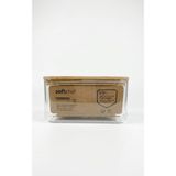 Aesco Softchef Ahşap Kapaklı Dikdörtgen Erzak Saklama Kabı Plastik 1000 ml - Silikon Contalı Vakumlu Bakliyat ve Gıda Saklama Kutusu (10,5X16X9 Cm) - Abanoz